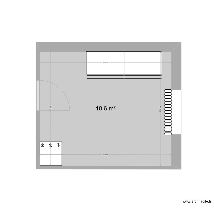 test12. Plan de 1 pièce et 11 m2