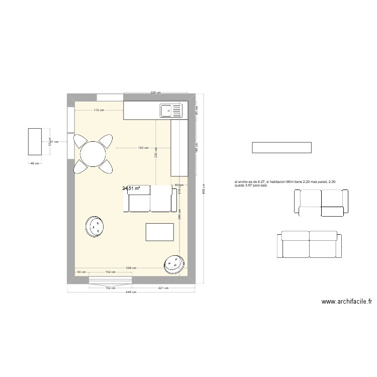 maubeuge grand 2. Plan de 1 pièce et 25 m2