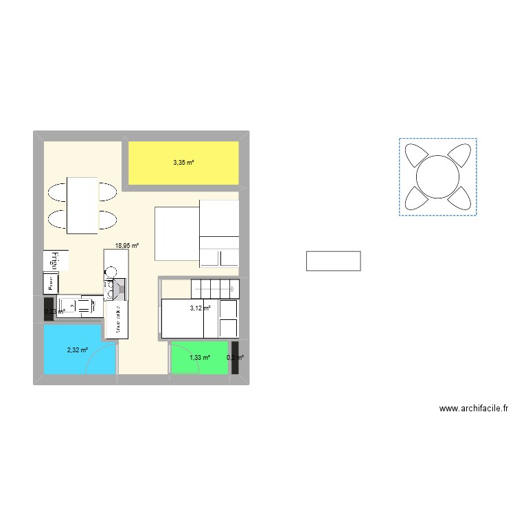 Plan Toussuire 12. Plan de 7 pièces et 30 m2