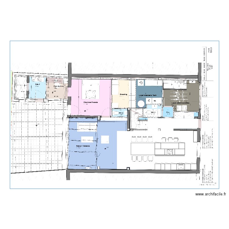 BONNAC Cuisine ilot table à manger. Plan de 0 pièce et 0 m2