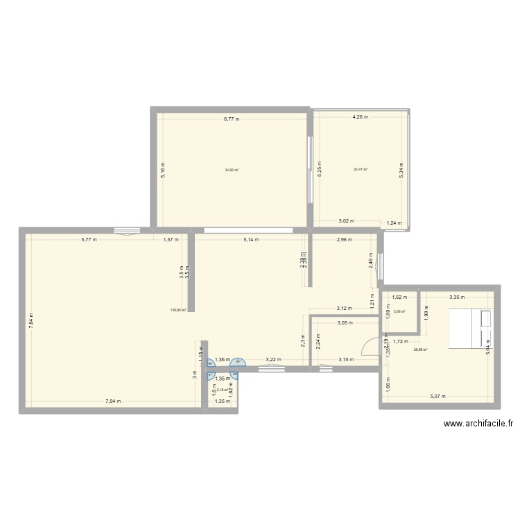 Agrandissement2. Plan de 6 pièces et 192 m2