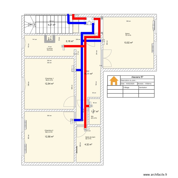 Alexia. Plan de 8 pièces et 64 m2