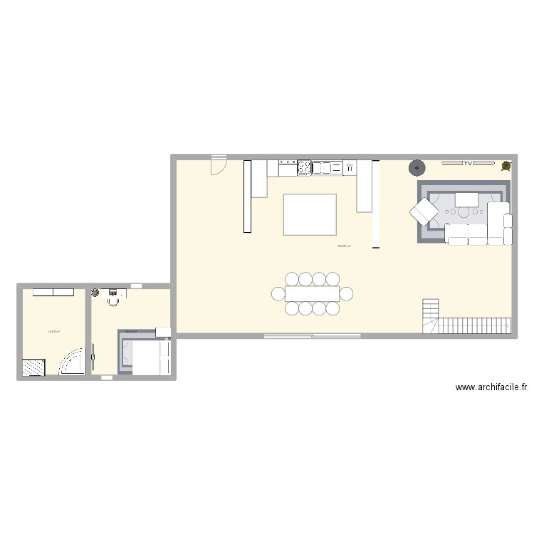 Maison avec mon coeur. Plan de 3 pièces et 188 m2