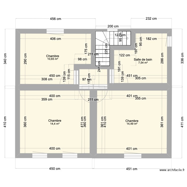 Étage. Plan de 5 pièces et 49 m2