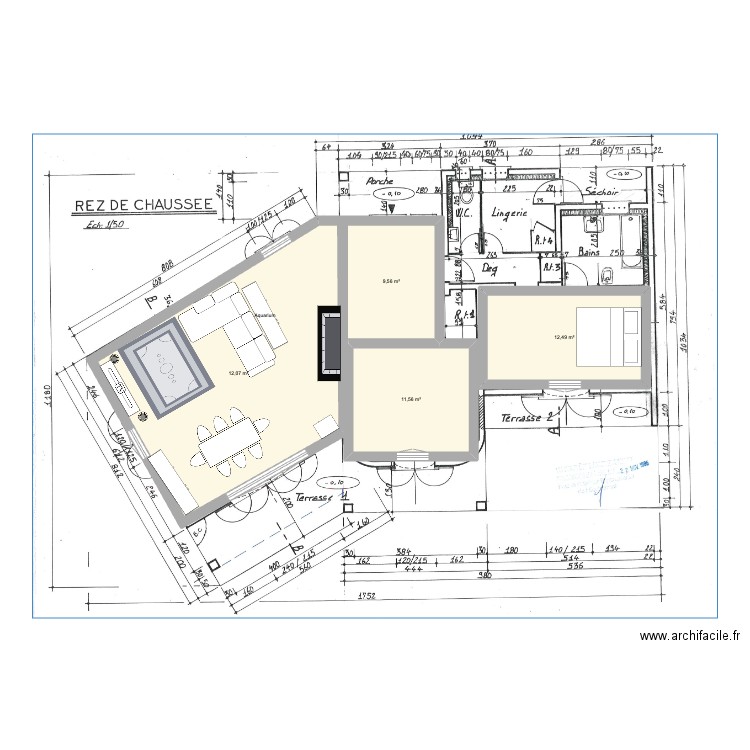 62 AV GAL CARMILLE RDC_10. Plan de 4 pièces et 73 m2