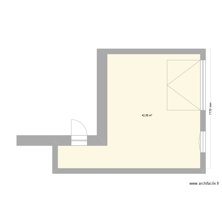 garage aménagement. Plan de 1 pièce et 43 m2