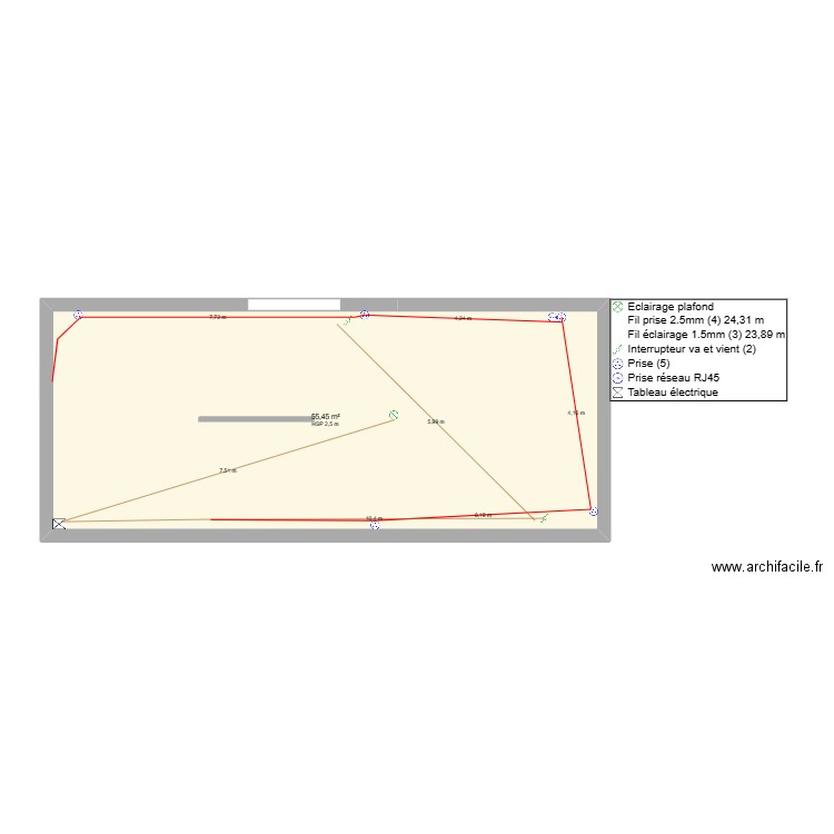 essai . Plan de 1 pièce et 55 m2