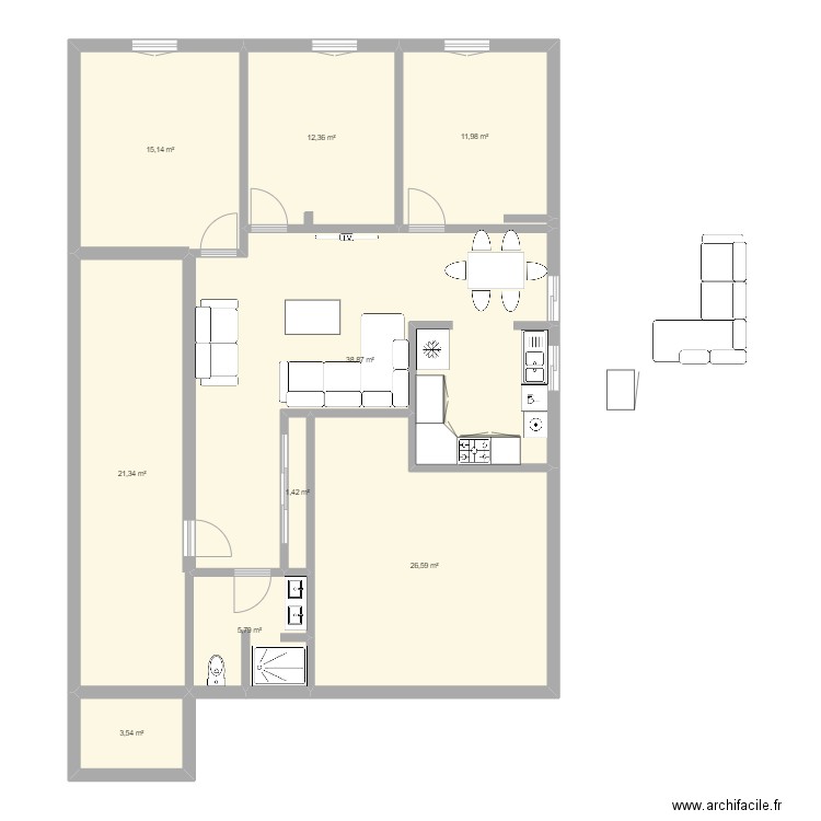 plan meftah 2. Plan de 9 pièces et 137 m2