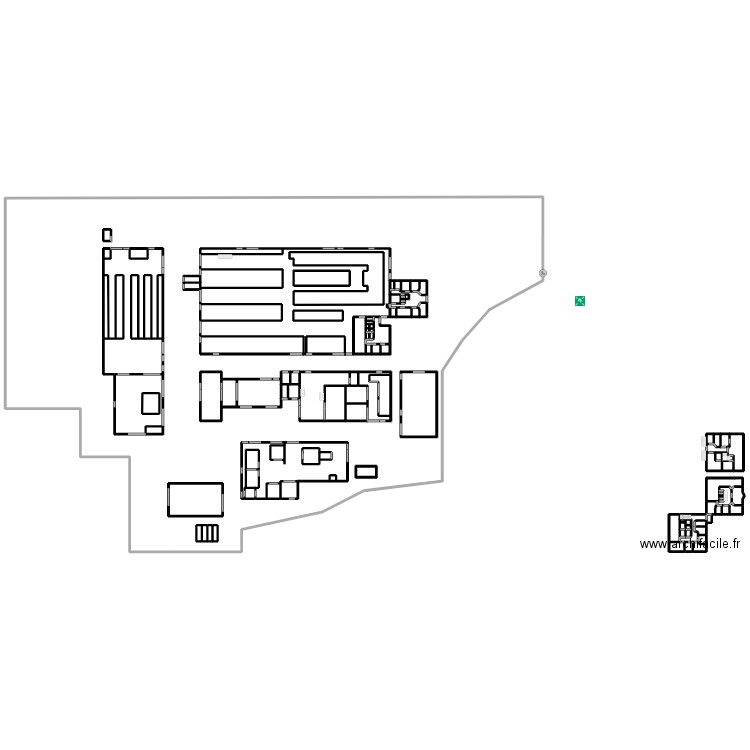 Site Veyrins. Plan de 111 pièces et 2035 m2