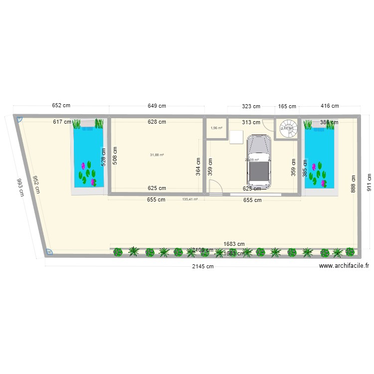 Plan Maison 2 Tessan variant ascensseur. Plan de 17 pièces et 596 m2