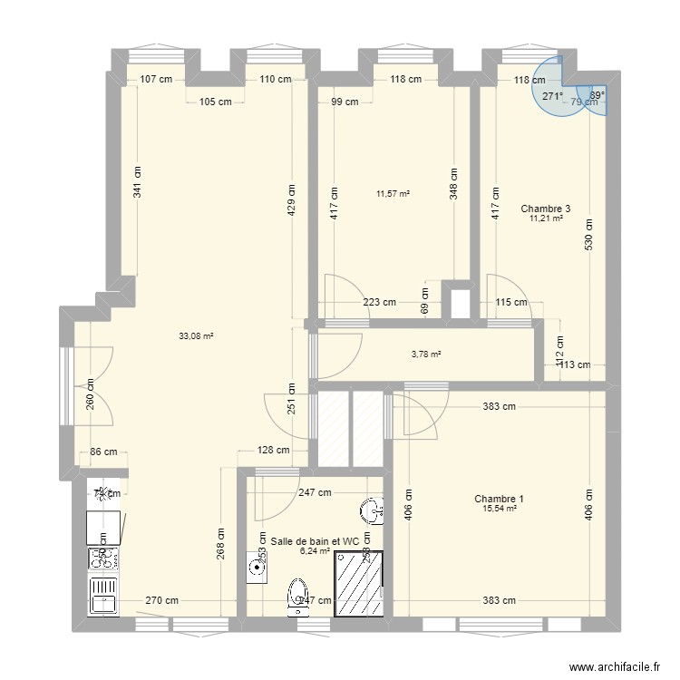 Musée. Plan de 9 pièces et 83 m2