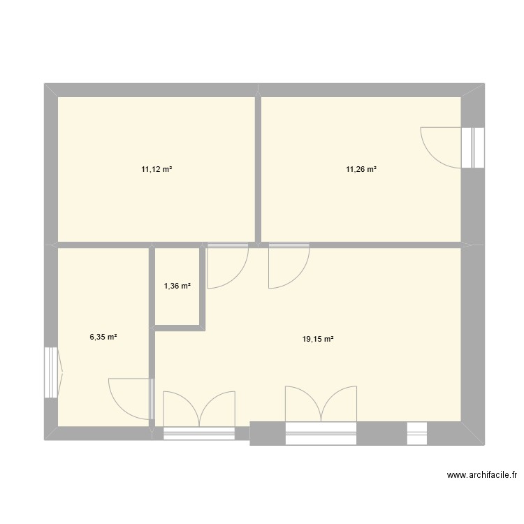 CABANONµ. Plan de 5 pièces et 49 m2