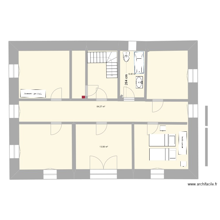  bis apezarena 1. Plan de 3 pièces et 105 m2