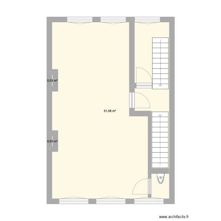 saint gilles. Plan de 3 pièces et 51 m2