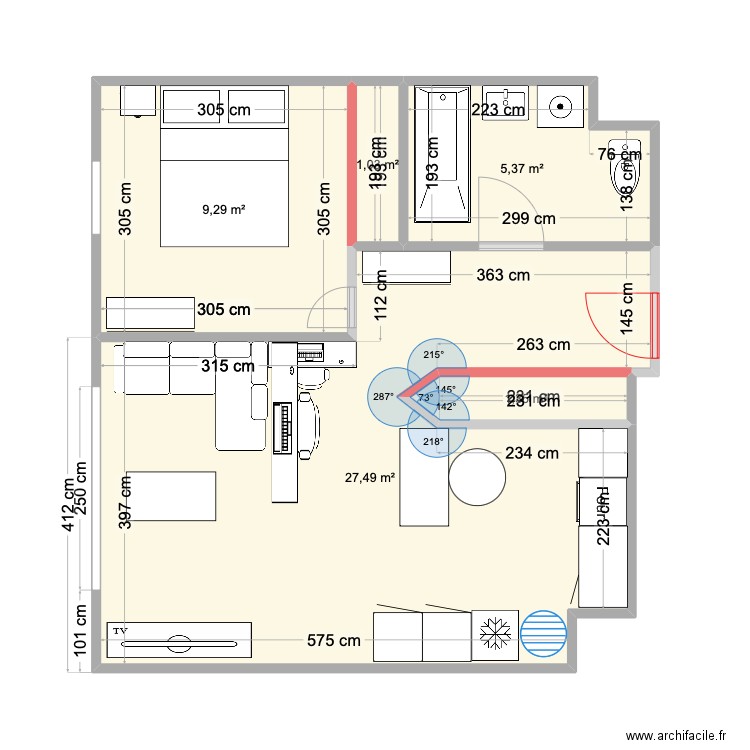 Appart BAaba. Plan de 5 pièces et 45 m2