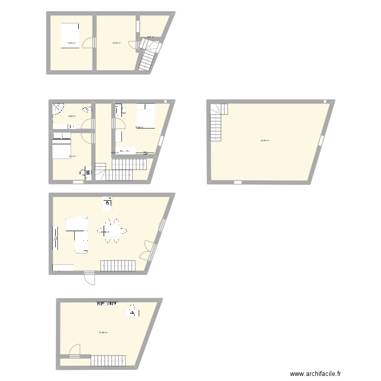 maison. Plan de 10 pièces et 199 m2