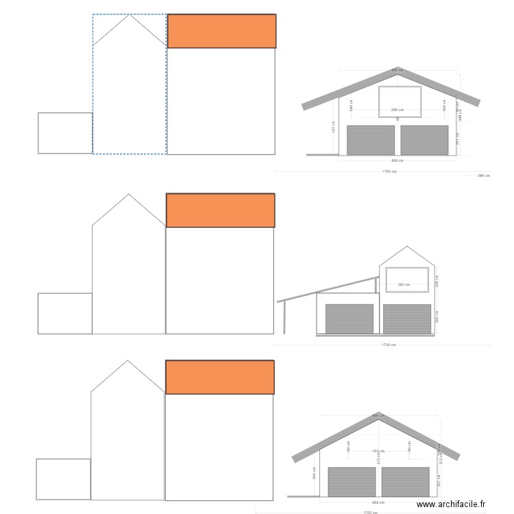 Facade sud Garage Magescq. Plan de 0 pièce et 0 m2