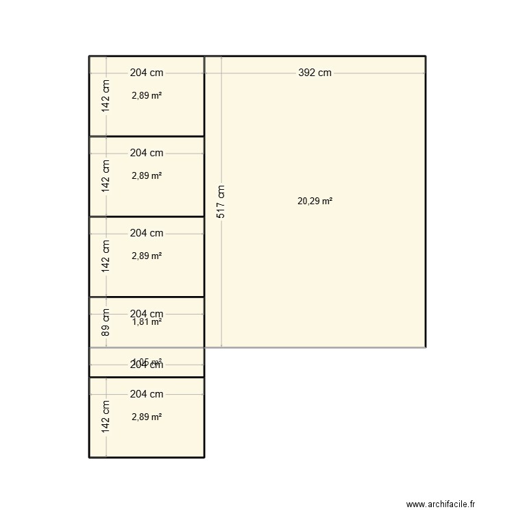 Forum. Plan de 7 pièces et 35 m2