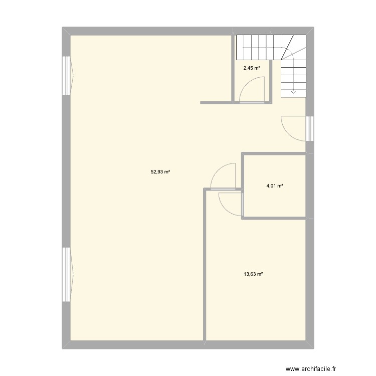 Maison. Plan de 4 pièces et 73 m2