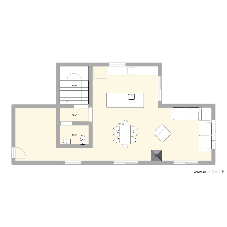 LR2. Plan de 4 pièces et 76 m2