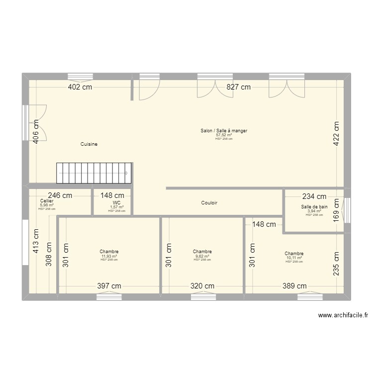 AMADIO RDC. Plan de 7 pièces et 101 m2