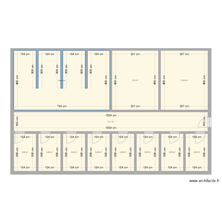 chenil. Plan de 12 pièces et 145 m2