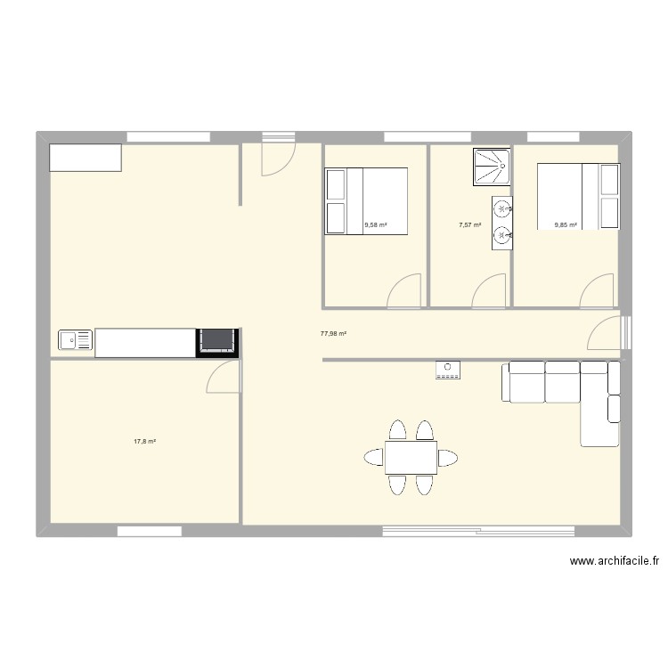 Maison 1.3. Plan de 5 pièces et 170 m2