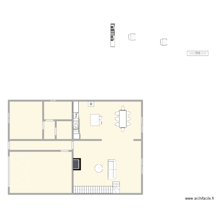 Maison RDCr. Plan de 7 pièces et 151 m2