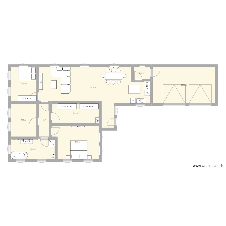 maison. Plan de 9 pièces et 143 m2