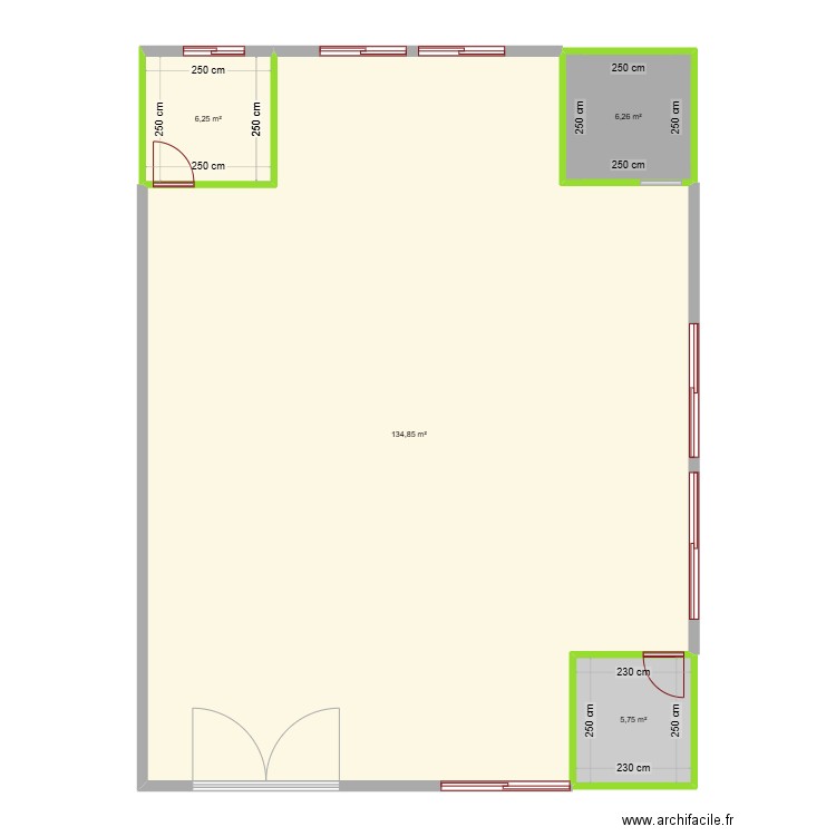 Salle simul KMF. Plan de 4 pièces et 153 m2