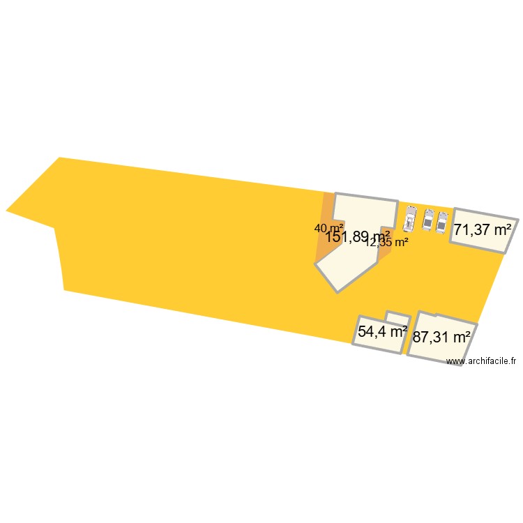 Terrain Fouchanges. Plan de 4 pièces et 365 m2