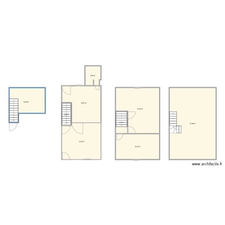 Maison Blanche avant travaux  nouveaux. Plan de 9 pièces et 131 m2