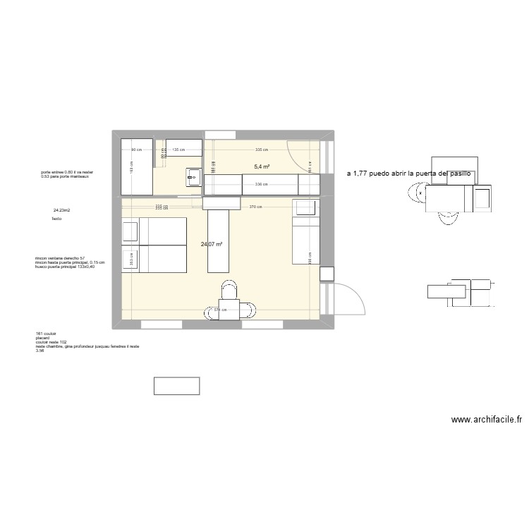 maubeugeb pettit b c d. Plan de 2 pièces et 29 m2