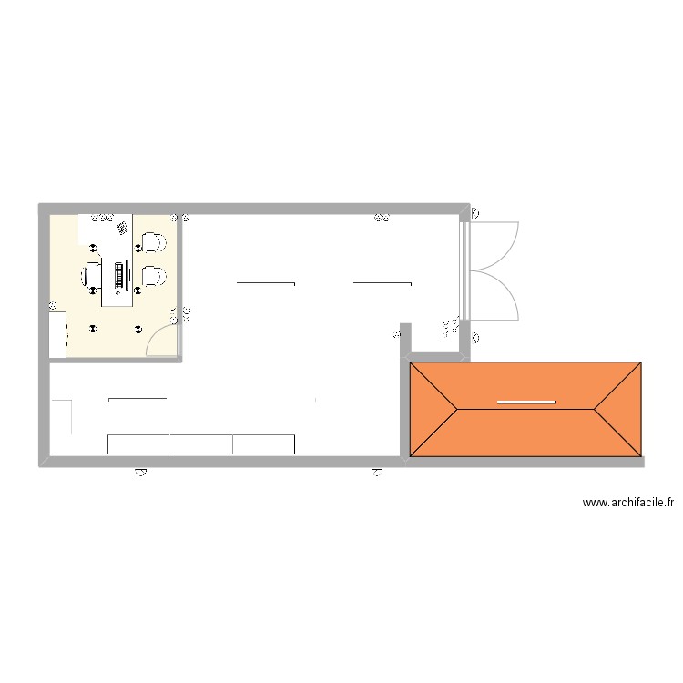 atelier. Plan de 1 pièce et 12 m2