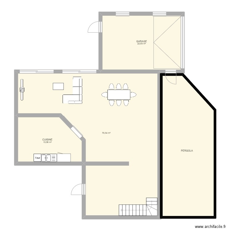 maison lulu. Plan de 4 pièces et 143 m2