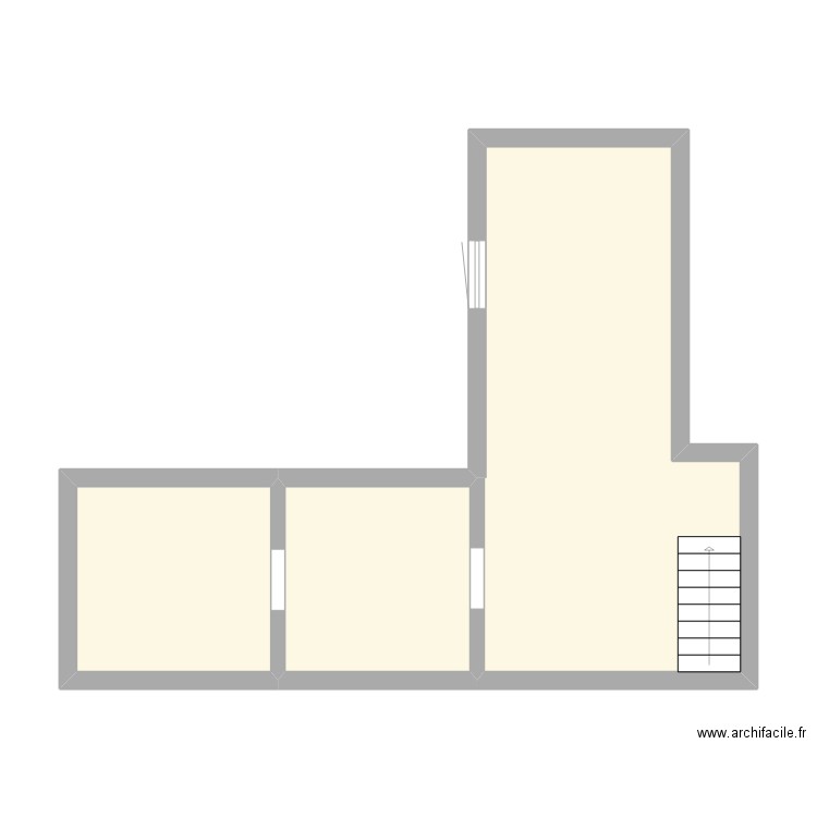 Grenier - Chaussée de Charleroi. Plan de 3 pièces et 40 m2