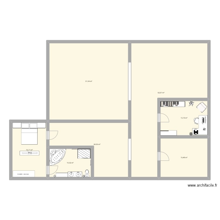 villa projet . Plan de 7 pièces et 184 m2