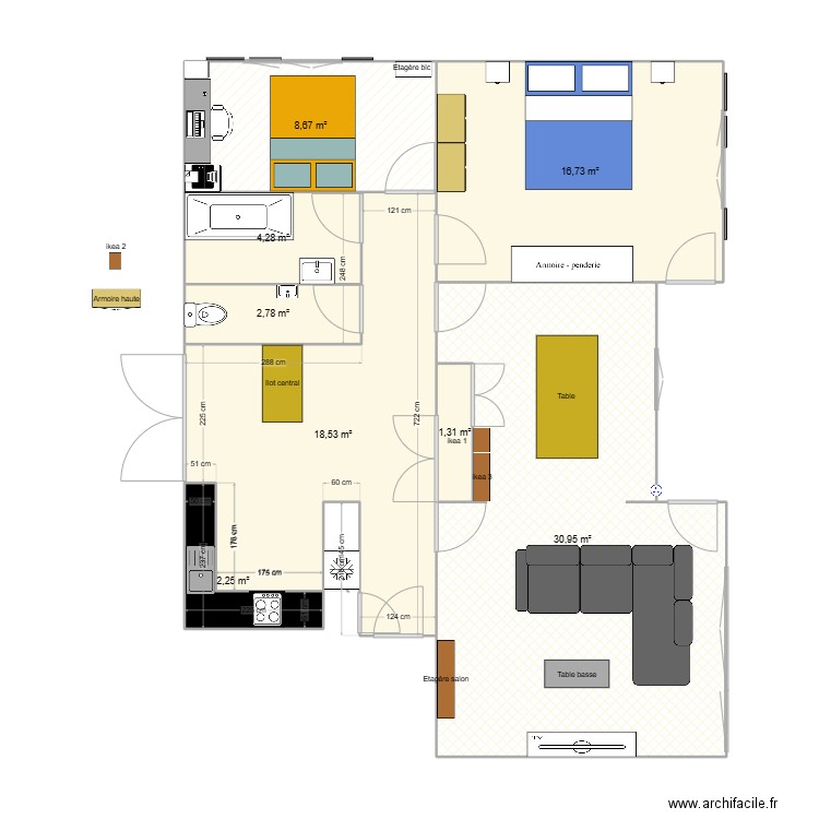 Maison la tour de peilz. Plan de 8 pièces et 86 m2