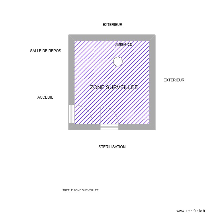 pitulice s1. Plan de 1 pièce et 12 m2