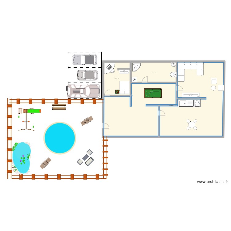 tiphany 2 eme maison. Plan de 3 pièces et 186 m2