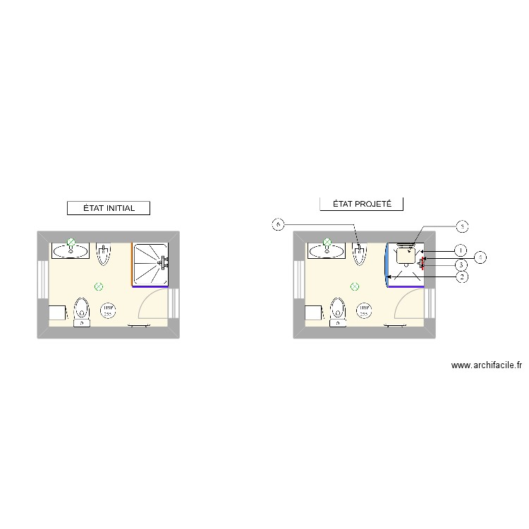 GARAVET. Plan de 2 pièces et 11 m2