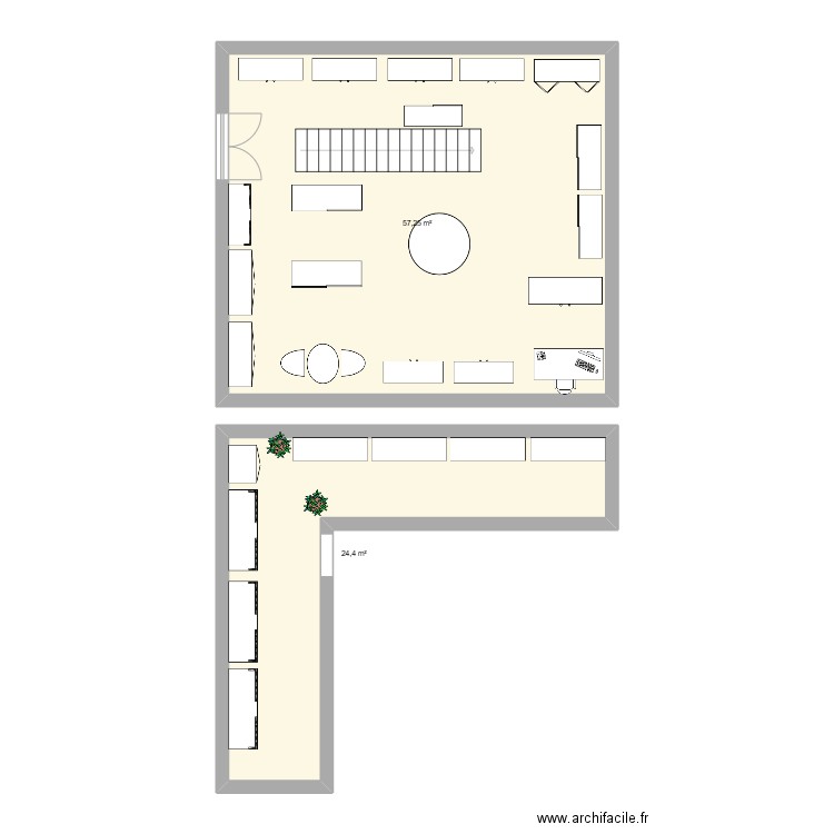 adam/lucien. Plan de 2 pièces et 82 m2