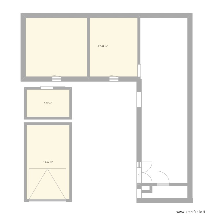 maison. Plan de 3 pièces et 46 m2