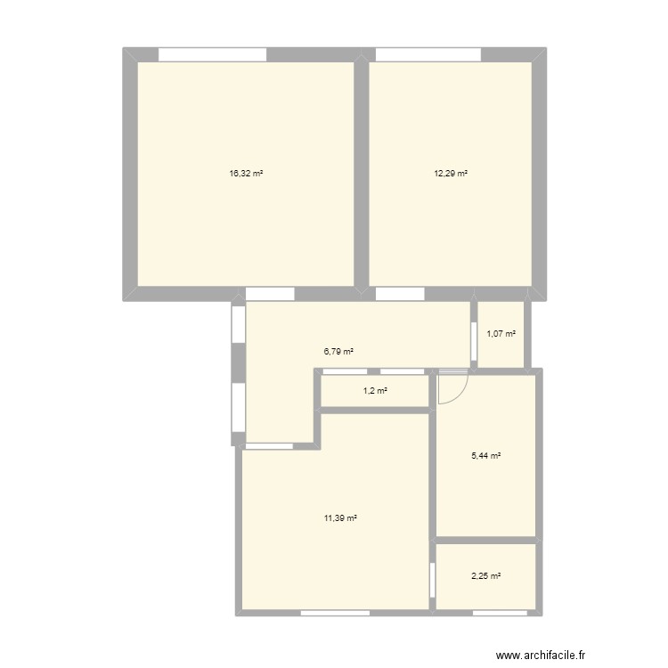 Plan Grégory. Plan de 8 pièces et 57 m2