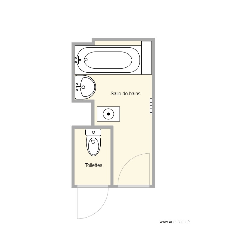 plan avant travaux cloarecmarie therese. Plan de 2 pièces et 7 m2