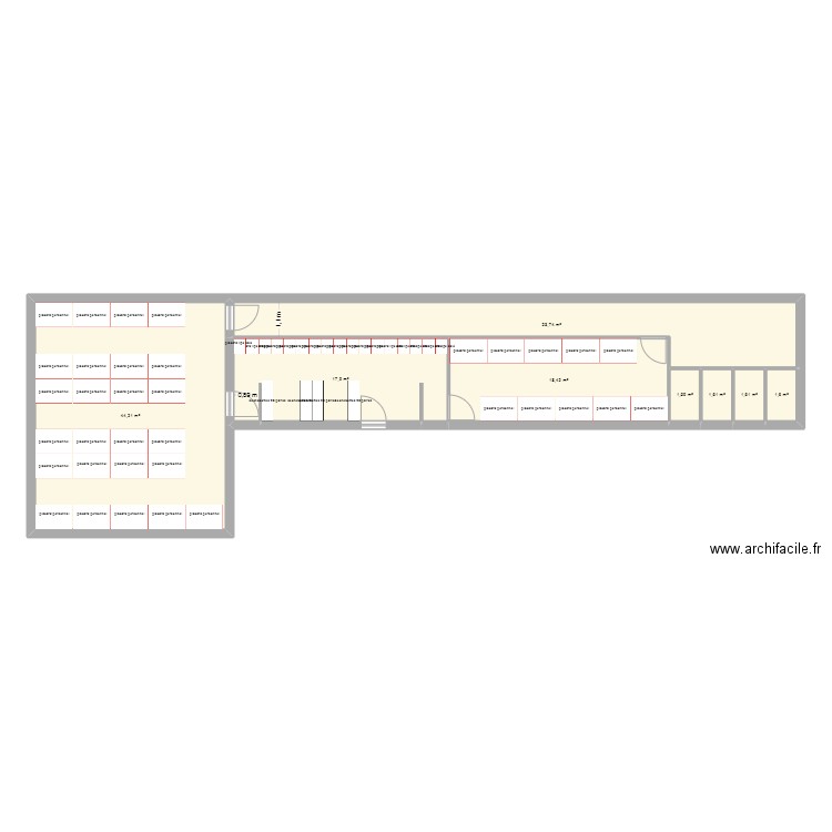 PLAN VESTIAIRE TACHERONS  AVANT TRAVAUX. Plan de 8 pièces et 111 m2