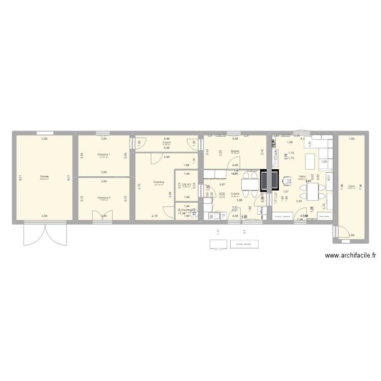 Maison. Plan de 11 pièces et 139 m2