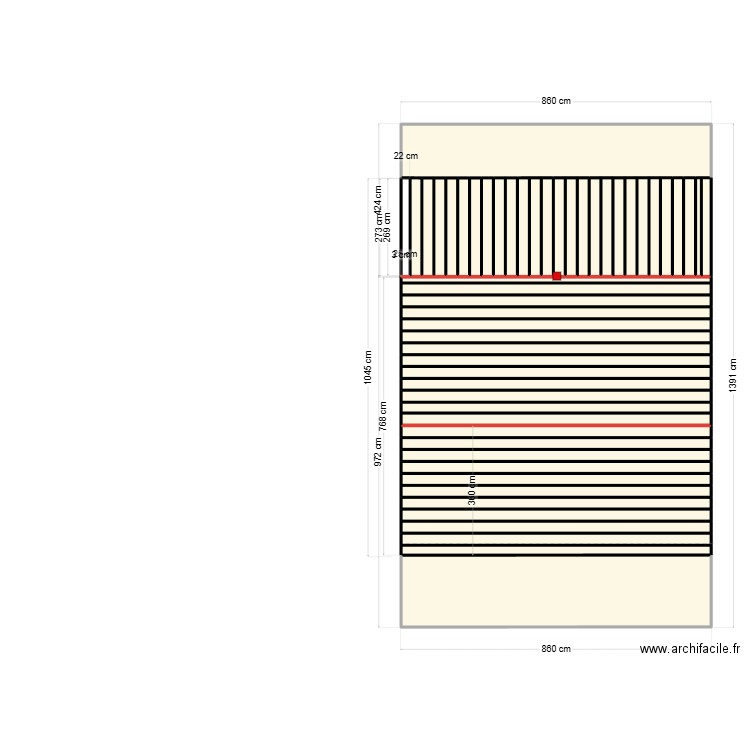 DALLE niveau 2 . Plan de 39 pièces et 109 m2