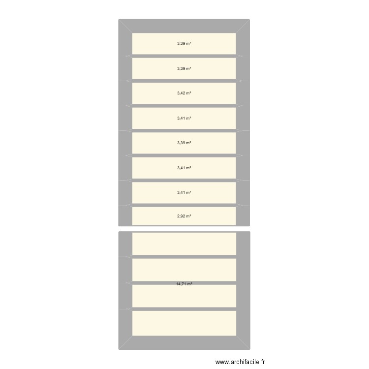 toiture bis. Plan de 9 pièces et 41 m2