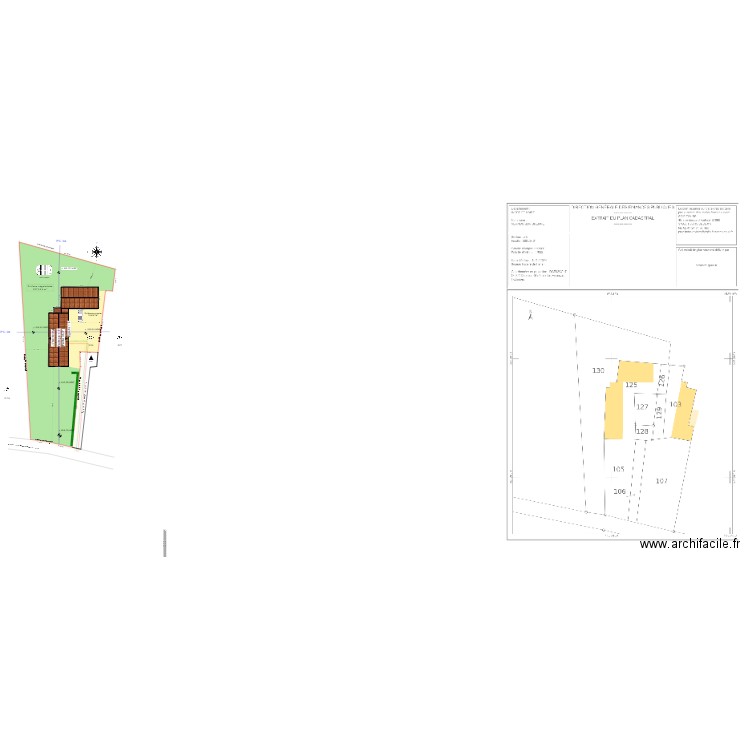 plan de masse. Plan de 1 pièce et 288 m2